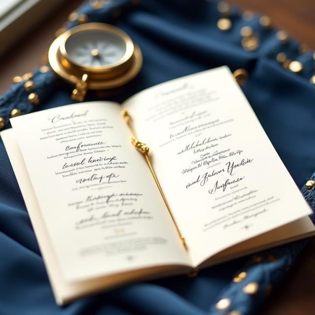 Elegant hand-lettered personalized cruise itinerary